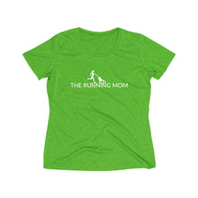Load image into Gallery viewer, The Running Mom Women's Heather Wicking Tee - dogs-wine