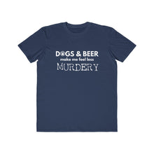 Load image into Gallery viewer, Dogs + Beer = Less Murdery T-Shirt - dogs-wine