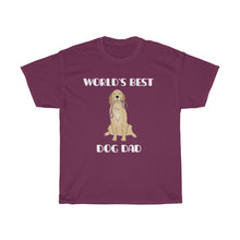 Load image into Gallery viewer, World's Best Dog Dad Unisex Heavy Cotton Tee - dogs-wine