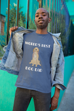 Load image into Gallery viewer, World's Best Dog Dad Unisex Heavy Cotton Tee - dogs-wine