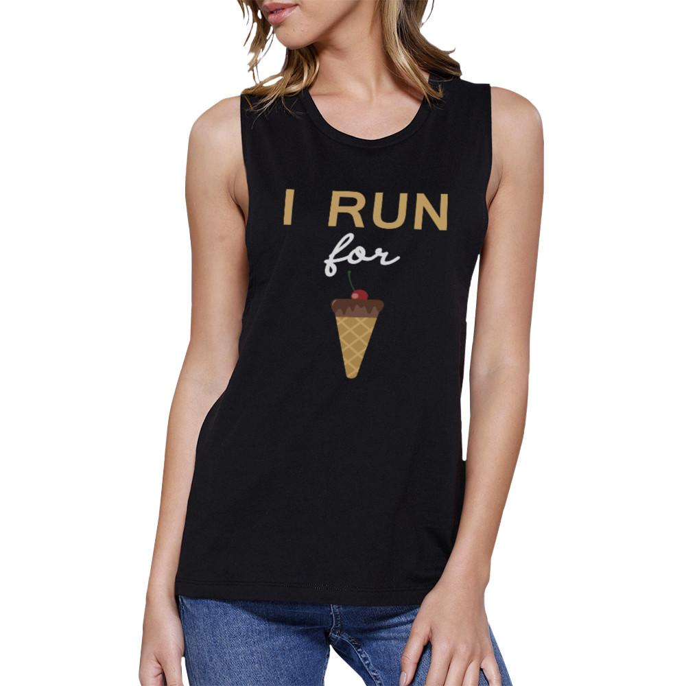 I Run For Ice Cream Women's Muscle Tee - dogs-wine