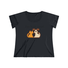 Load image into Gallery viewer, Go Both Ways Women&#39;s Curvy Tee - dogs-wine