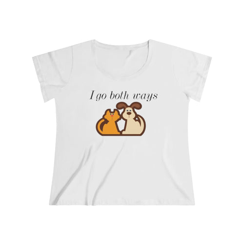 Go Both Ways Women's Curvy Tee - dogs-wine