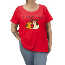 Load image into Gallery viewer, Go Both Ways Women&#39;s Curvy Tee - dogs-wine