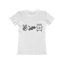 Load image into Gallery viewer, Peace, Love, Bus T-Shirt - dogs-wine