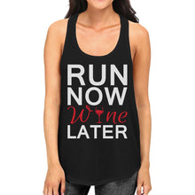 Load image into Gallery viewer, Cute Tank Top - Run Now Wine Later - Cute Gym Clothes, Workout Shirts - dogs-wine