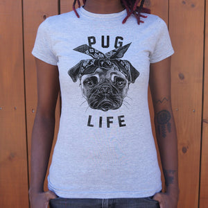 Pug Life Dog T-Shirt (Ladies) - dogs-wine